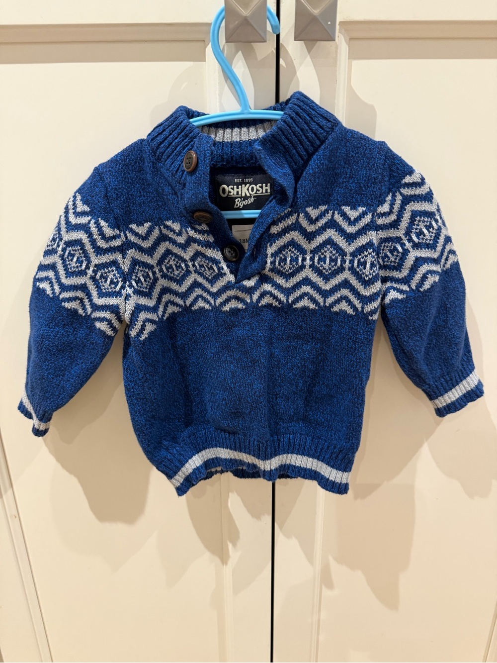 OshKosh B'gosh 18m Blue fair isle Knit Sweater for Kids